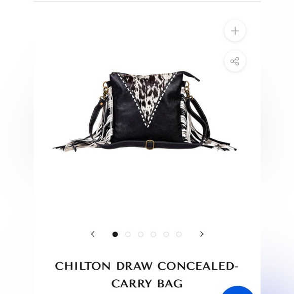 NWT Myra Bag Fringed Concealed-Carry Leather Bag in black and white. - Picture 6 of 14